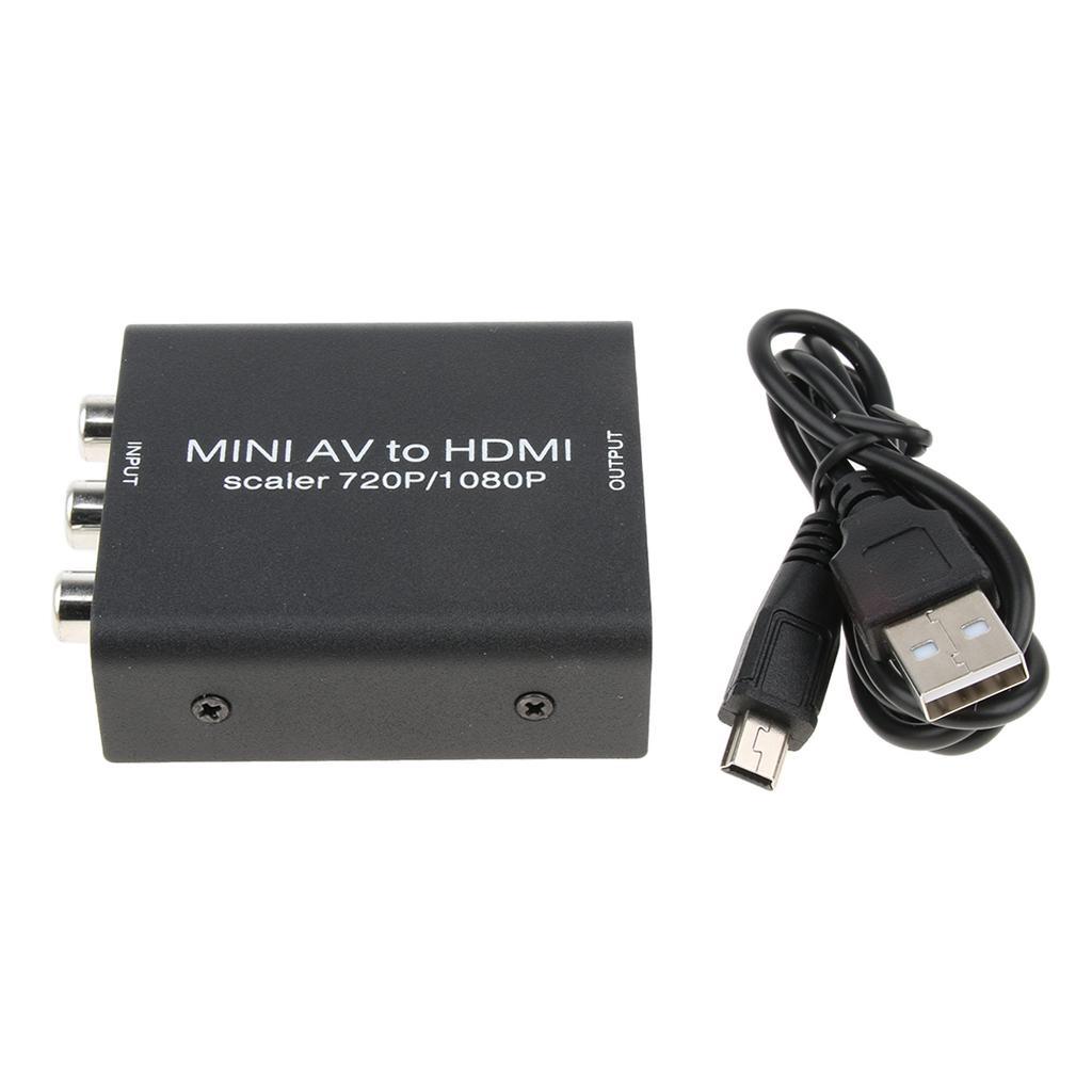 1080P 4K HDMI to AV 3RCA CVBS Composite Video Audio Converter Adapter Scaler Support PAL/NTSC w/ USB Power Cable