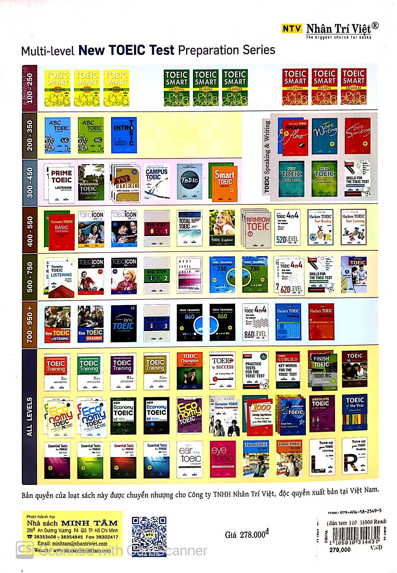1000 Reading Comprehension Practice Test Items For The New Toeic Test (Tái Bản)