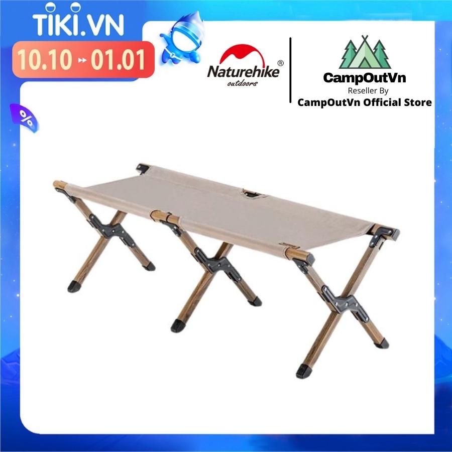 Ghế bằng cắm trại naturehike du lịch gấp gọn dã ngoại glamping vintage sang trọng vải thoáng khí ngồi êm NH20JJ017 A338