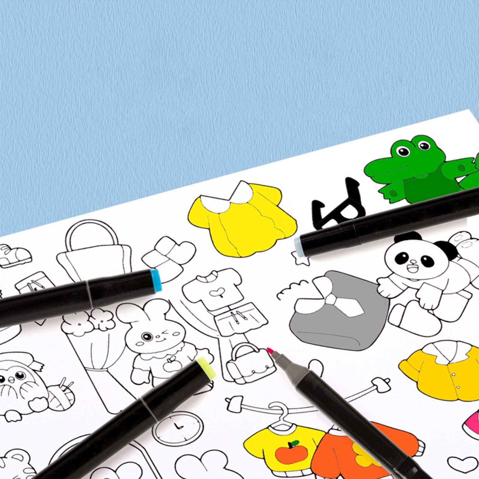 Coloring Paper Roll for Kids, Sticky Drawing Paper Roll for Toddler,Wall Coloring Stickers Set for Gift