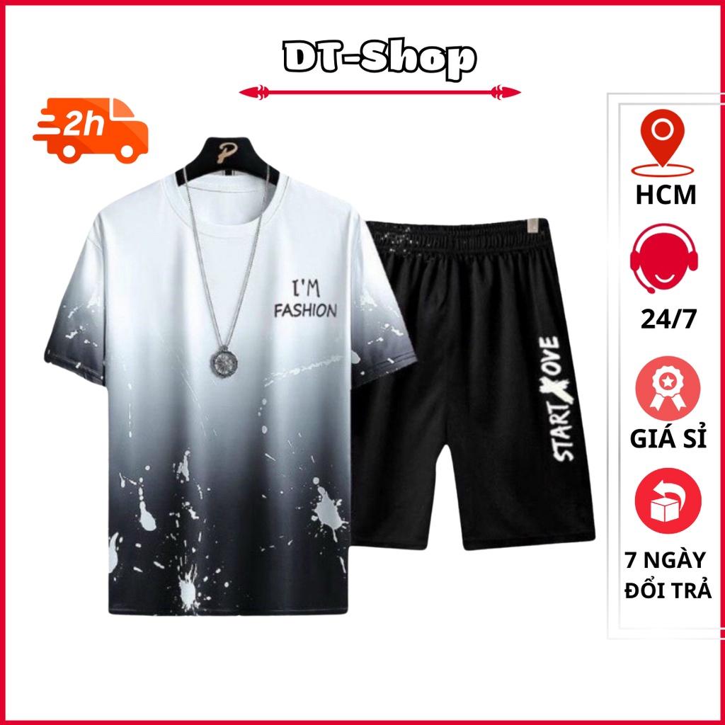 Bộ Quần Áo Thun Nam Nữ Unisex Mùa Hè Ngắn Tay Cổ Tròn Họa Tiết Loang Vẩy Sơn Hot Trend Thời Trang 1000104