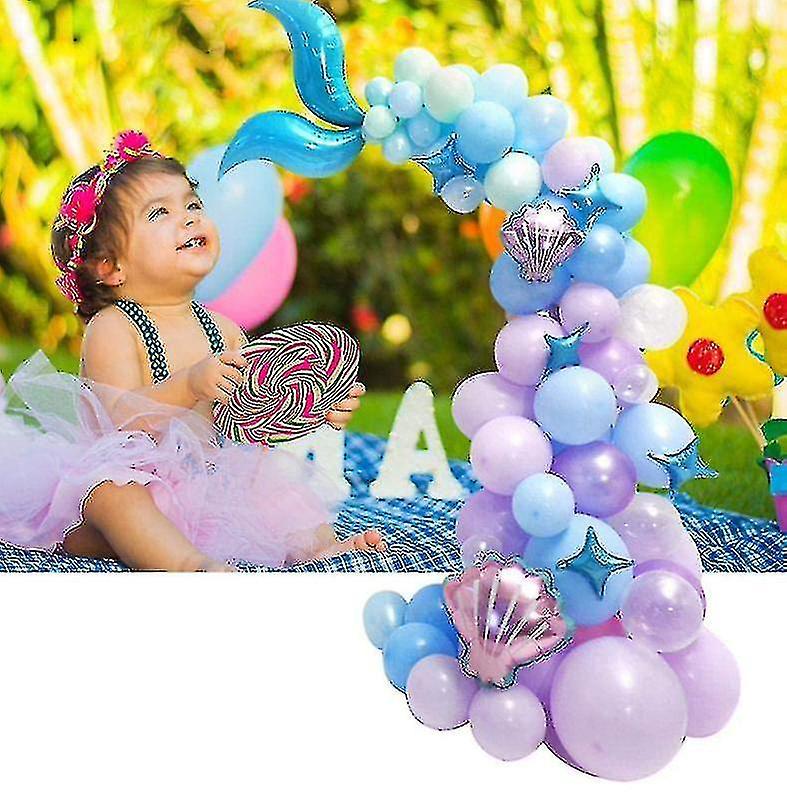 87 PCS Balloon Balloon Kit, Đảng Nàng tiên cá cung cấp cho đồ trang trí tiệc sinh nhật