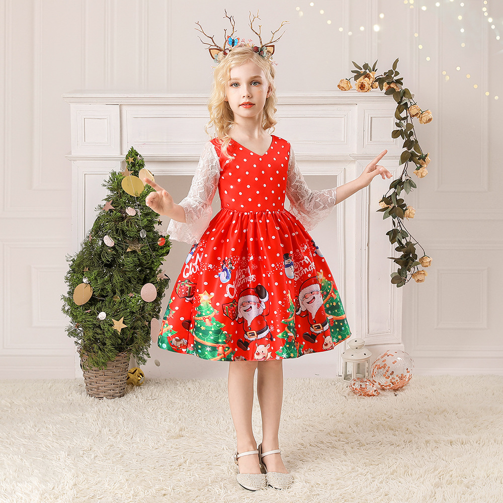 Đầm váy công chúa cho bé gái diện noel giáng sinh lễ tết năm mới