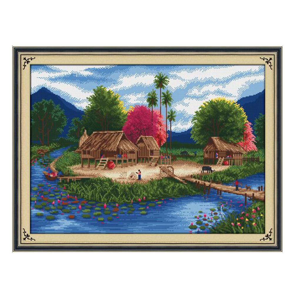 DIY Landscape Dimensions Counted Cross Stitch Kits Stamped Patterns Handmade