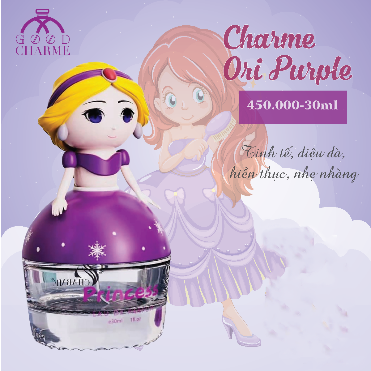 Nước Hoa Bé Gái Charme Ori Purple 30ml