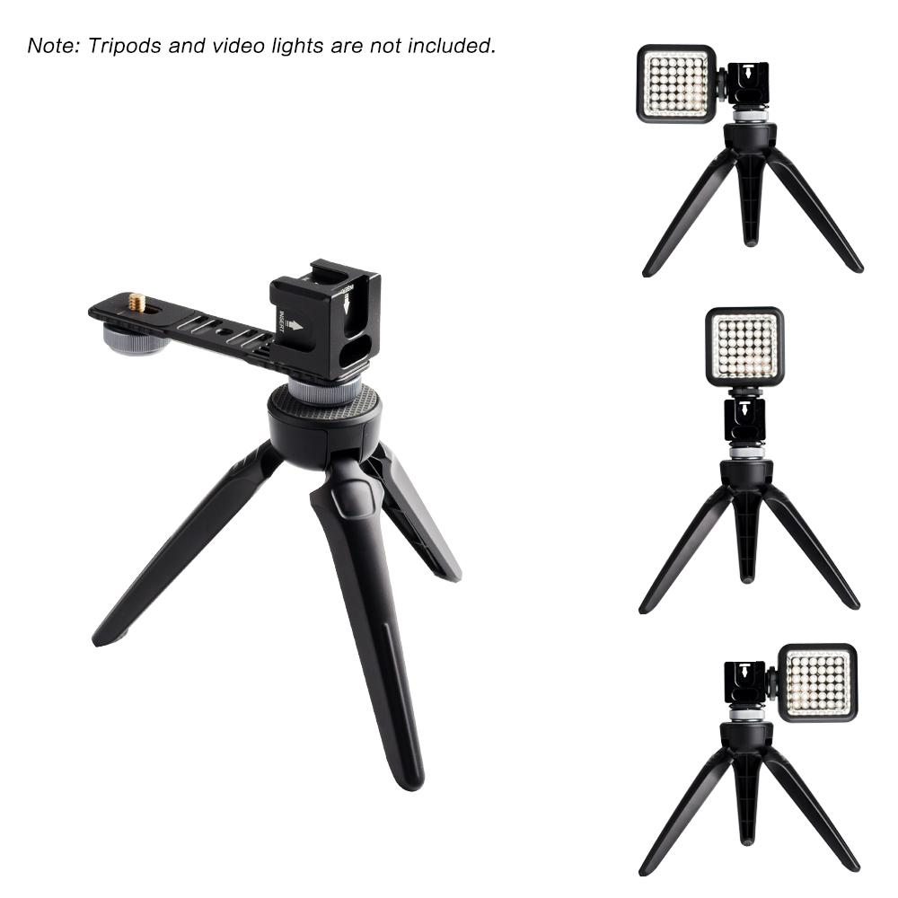 Bộ chuyển đổi giá đỡ thanh gimbal bằng hợp kim nhôm đa năng với 4 giá đỡ giày lạnh vít 1/4 inch cho đèn LED