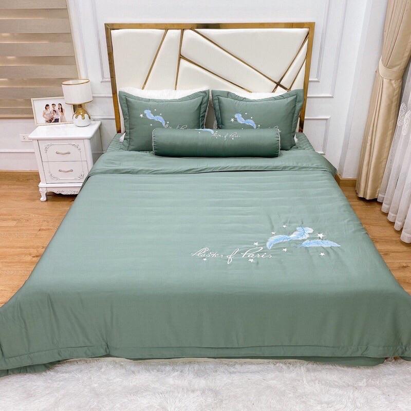 Bộ chăn ga gối trần bông làm phòng cưới siêu xinh