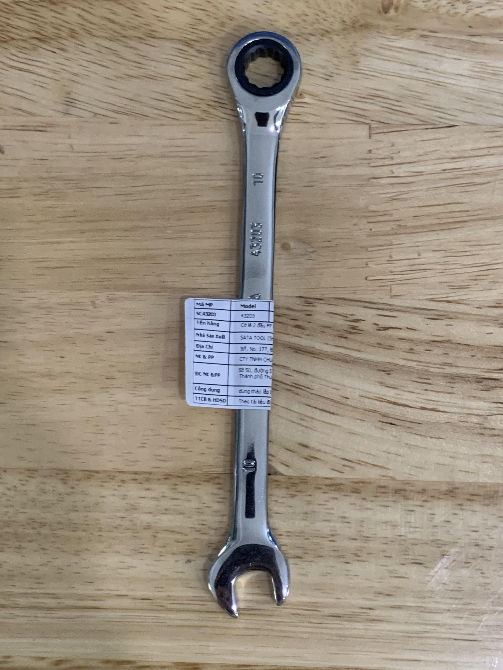 Cờ lê vòng miệng 10mm bánh cóc tự động 43203