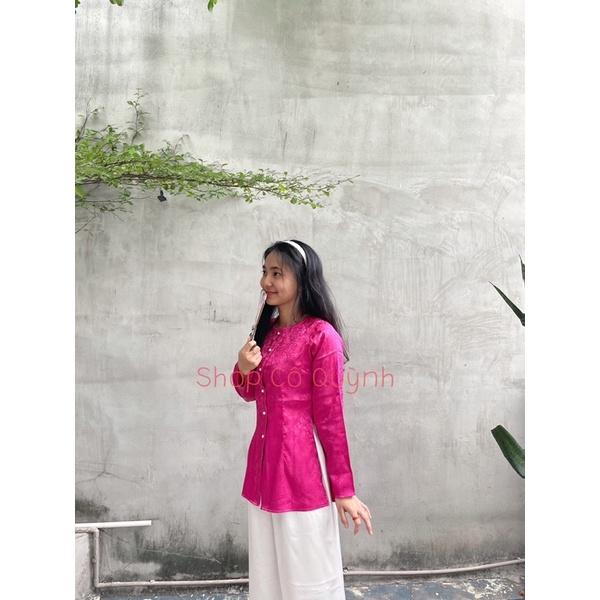 BỘ BÀ BA GẤM HOA BIGSIZE 2-3XL - Hồng dâu