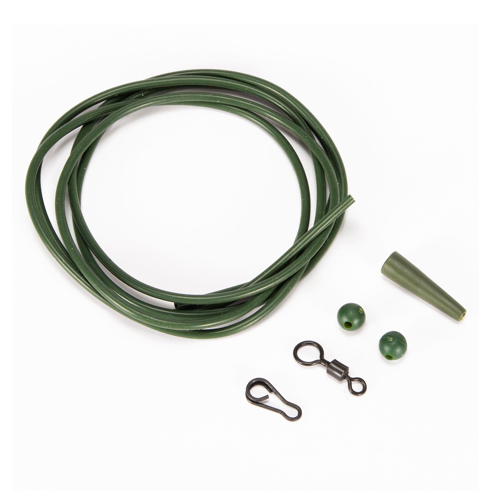 3 Sets Silicone 1m Fishing Rig Tubing Carp Fishing Pre Rigged Helicopter Chod Hair Rig Tube Sleeves Hose Bead Rig Rolling Swivel