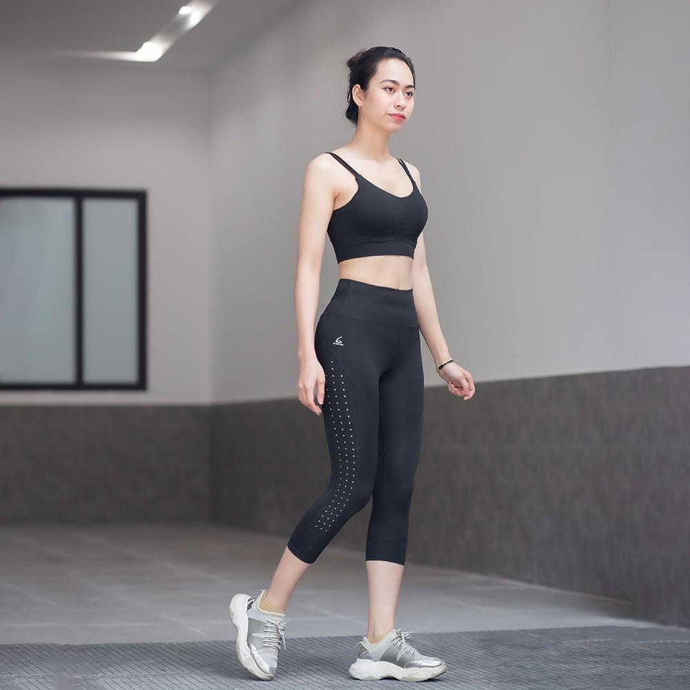 Bộ đồ tập Gym, yoga Quần Lửng Laze và Áo bra thể thao 4 dây hàng mới về