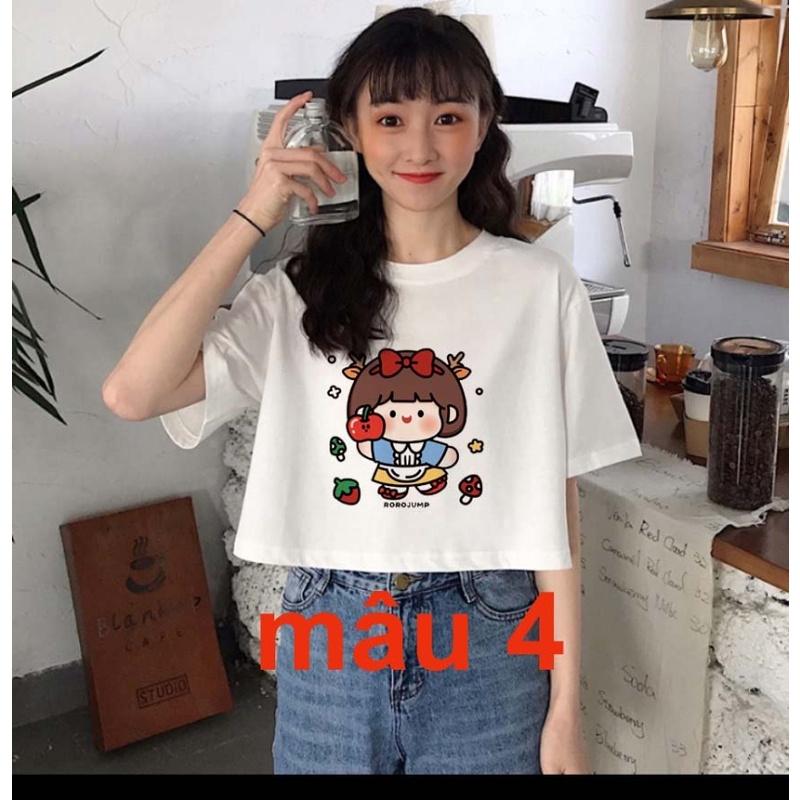 Các mẫu Áo croptop hình các hoạt động dễ thương