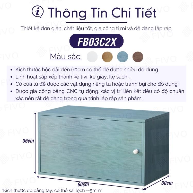 Kệ Tổ Ong Đa Năng Chất Liệu MDF FIVO FB03 Có Cửa Để Đồ Tiện Lợi Dễ Dàng Lắp Ráp (60 x 30 x 36 cm) - Hàng Chính Hãng