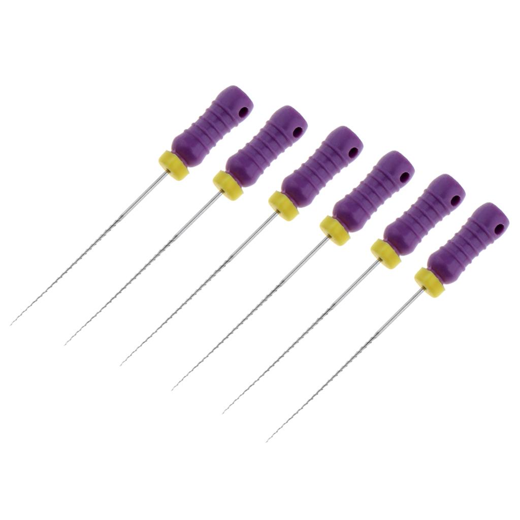 6pcs 25mm H-File  Endodontic NiTi Rotary Root Canal Files Tips