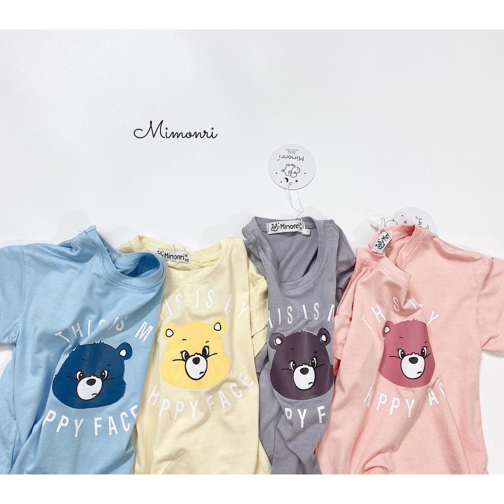 Bộ Cộc Tay Cho Bé Trai, Bé Gái KIMCHIBABY Vải Thun Lạnh Hoạ Tiết Gấu Dễ Thương, Đồ Bộ Cho Bé Mặc Nhà