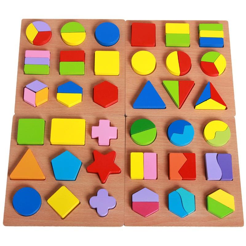 Đồ chơi gỗ TINA Bảng chia phân số hình học cho bé Đồ chơi gỗ Montessori thông minh cho bé 1 tuổi trở lên