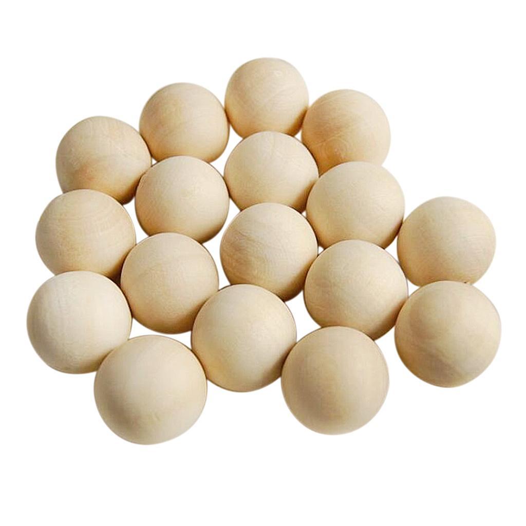 600pcs No Hole Round Ball Wooden Beads Painting Woodworking DIY Craft