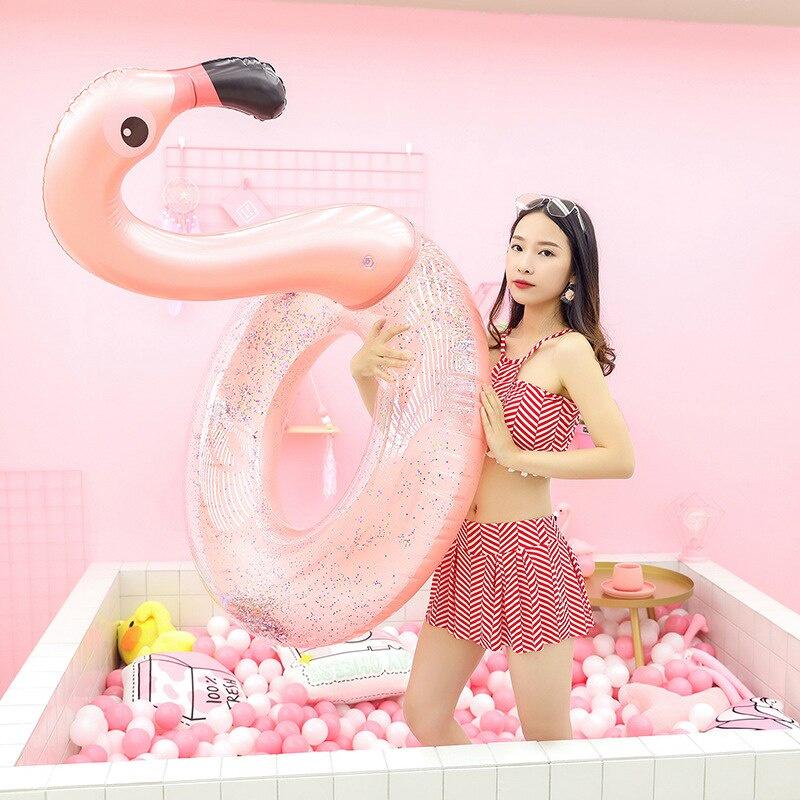 Bể bơi Flamingo bơm hơi Vòng bơi Vòng tròn Vòng tròn cao su cho trẻ em Người lớn Ghế nổi Bãi biển mùa hè Đồ chơi bên bể bơi