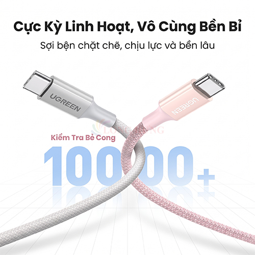 Cáp USB Type-C to Type-C Ugreen Braided Fast Charging 5A 1m 100W L502 - Hàng chính hãng