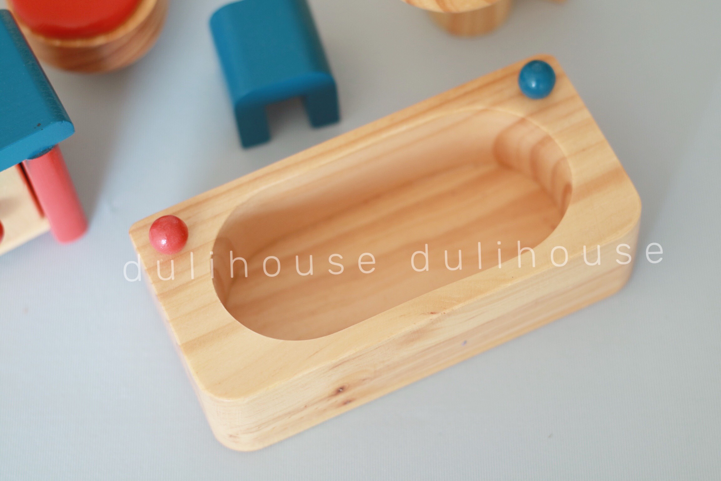 Bộ dụng cụ đồ chơi Gỗ - Phòng tắm cho bé - Phát triển tư duy sáng tạo và nhận biết hình khối, đồ dùng sinh hoạt gia đình - Sản xuất tại Việt Nam