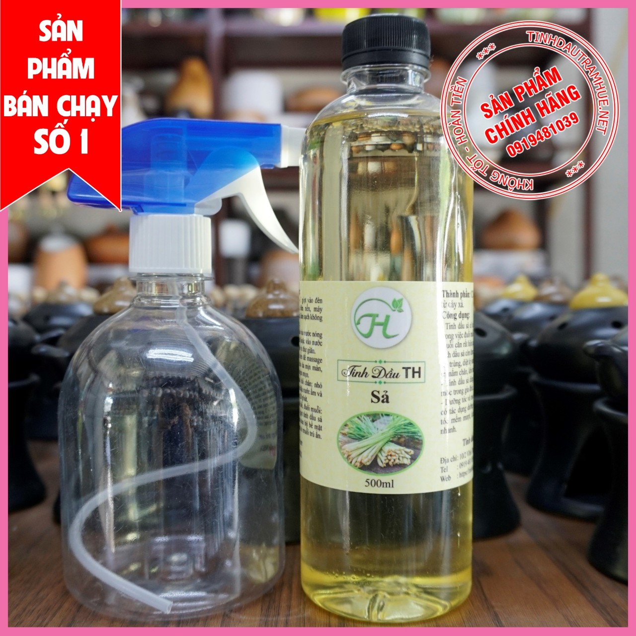 450ml Tinh Dầu Sả Lau Sàn nguyên chất, Xịt Khử Trùng,Khử Khuẩn, Đuổi Muỗi, Côn Trùng mùa dịch