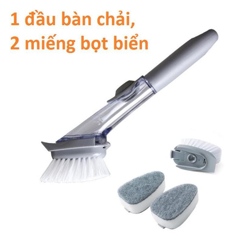 Bàn chải chà nồi chảo tự động có tay cầm dài / Cọ rửa chén bát đa năng tay cầm dài