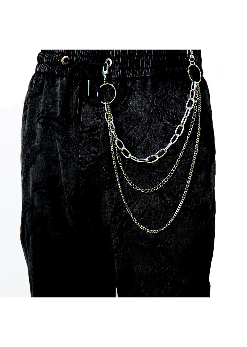 Xích móc quần 3 tầng unisex hip hop phụ kiện nam