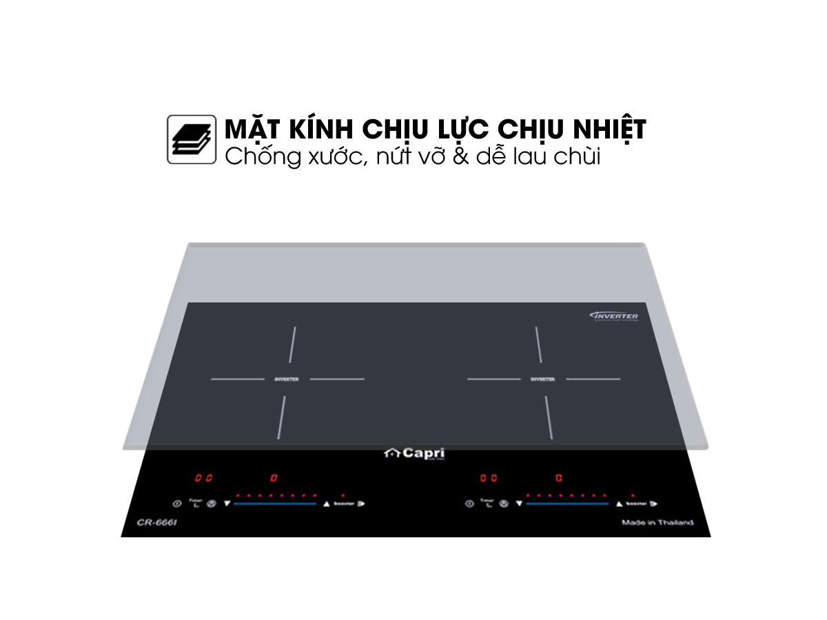 Bếp Điện Từ Capri CR-666I - Hàng Nhập Khẩu Thái Lan, Sản Xuất Theo Công Nghệ Tiên Tiến Châu Âu, Tiết Kiệm Điện Và Thời Gian Nấu Tối Ưu
