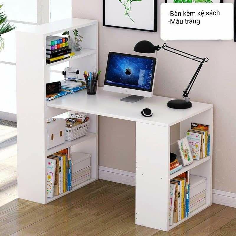 Bàn làm việc IGA hiện đại, bàn máy tính đa năng thông minh màu Trắng GP04.1 cao cấp