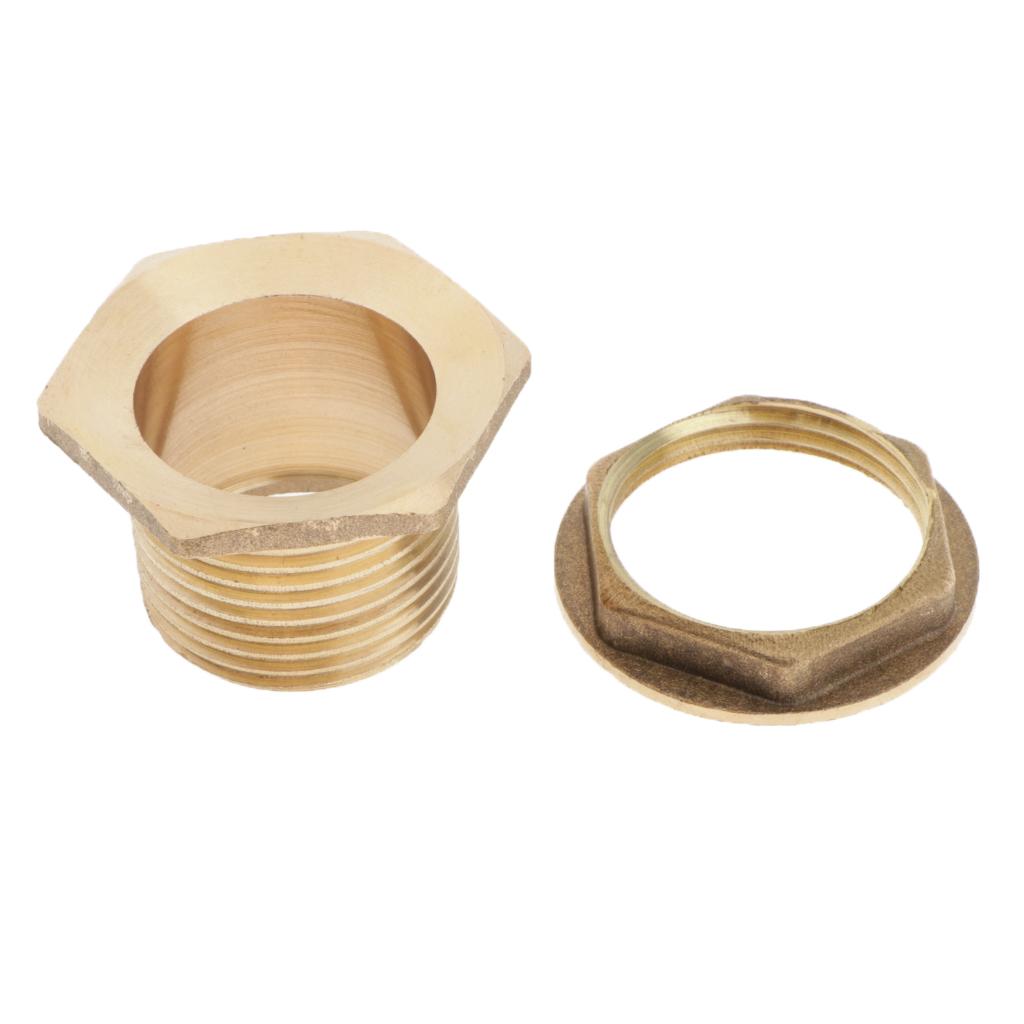 Brass Water Tank Connector Bulkhead Fitting With Rubber