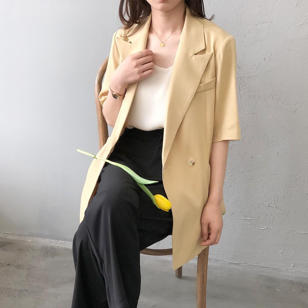 ÁO BLAZER NỮ NGẮN TAY PHỐI DÂY BUỘC EO
