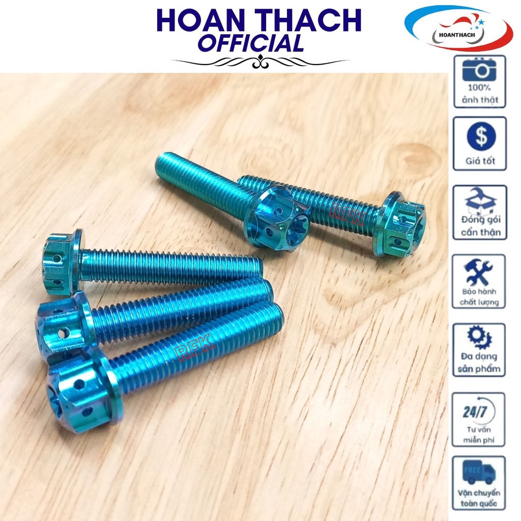 Ốc titan gr5 8L40 đầu Probolt lục bảo lá  HOANTHACH SP007942 (giá 1 con) dành cho xe máy