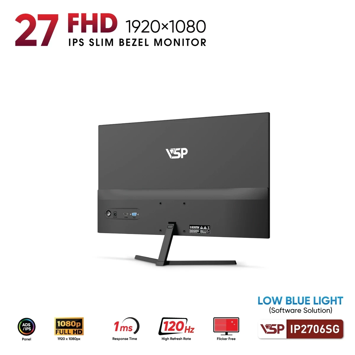 Màn Hình VSP IP2706SG (27 inch / IPS / FHD / 120Hz / 1ms) - Hàng Chính Hãng