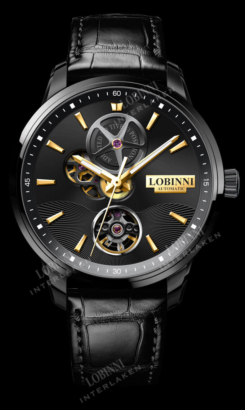 Đồng hồ nam chính hãng LOBINNI L5018-1 Fullbox, Kính sapphire ,chống xước,chống nước,dây da xịn, máy cơ (Automatic), Mới 100%,Bảo hành 24 tháng