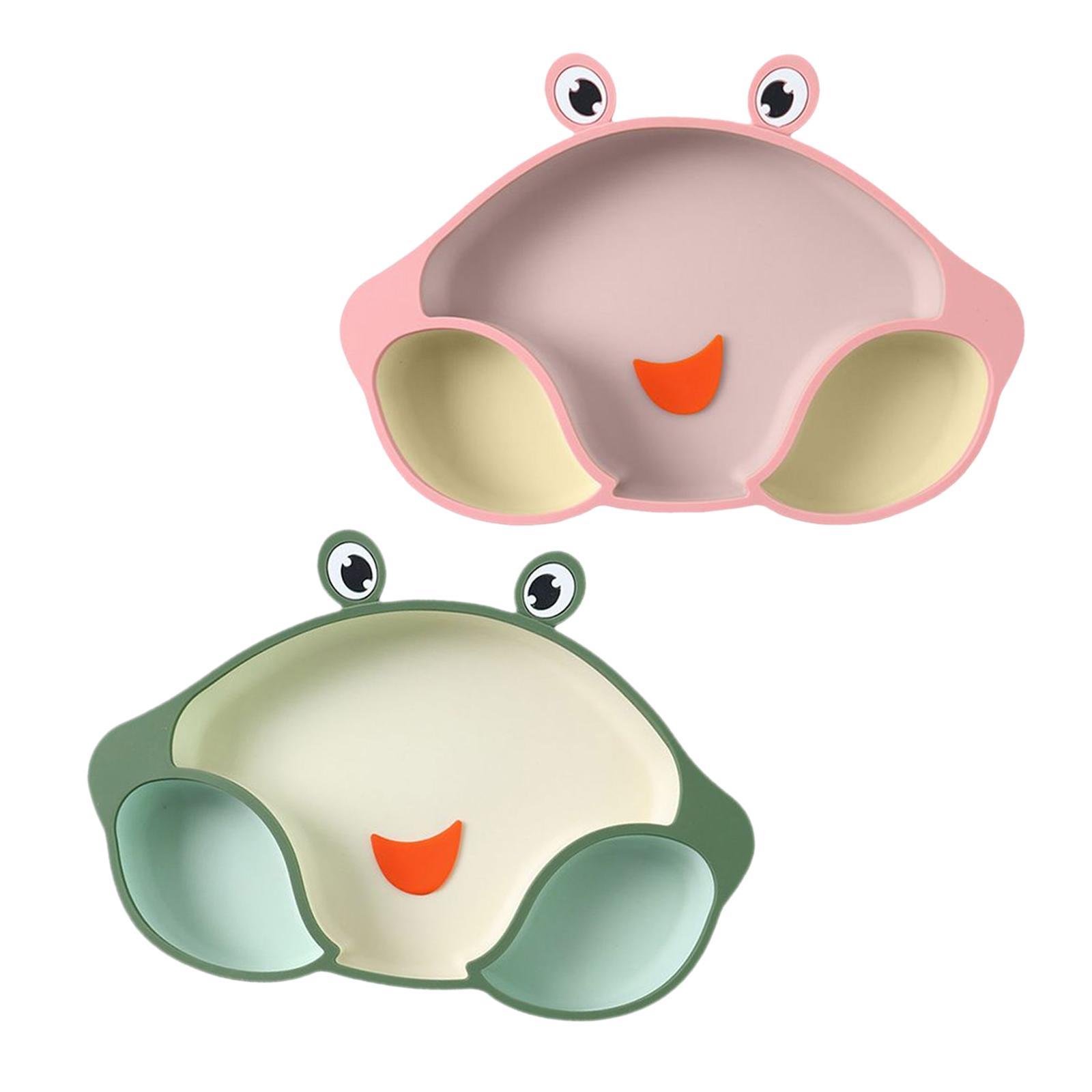 2x Silicone Suction Divided Plate Placemat Training Feeding Tablewares