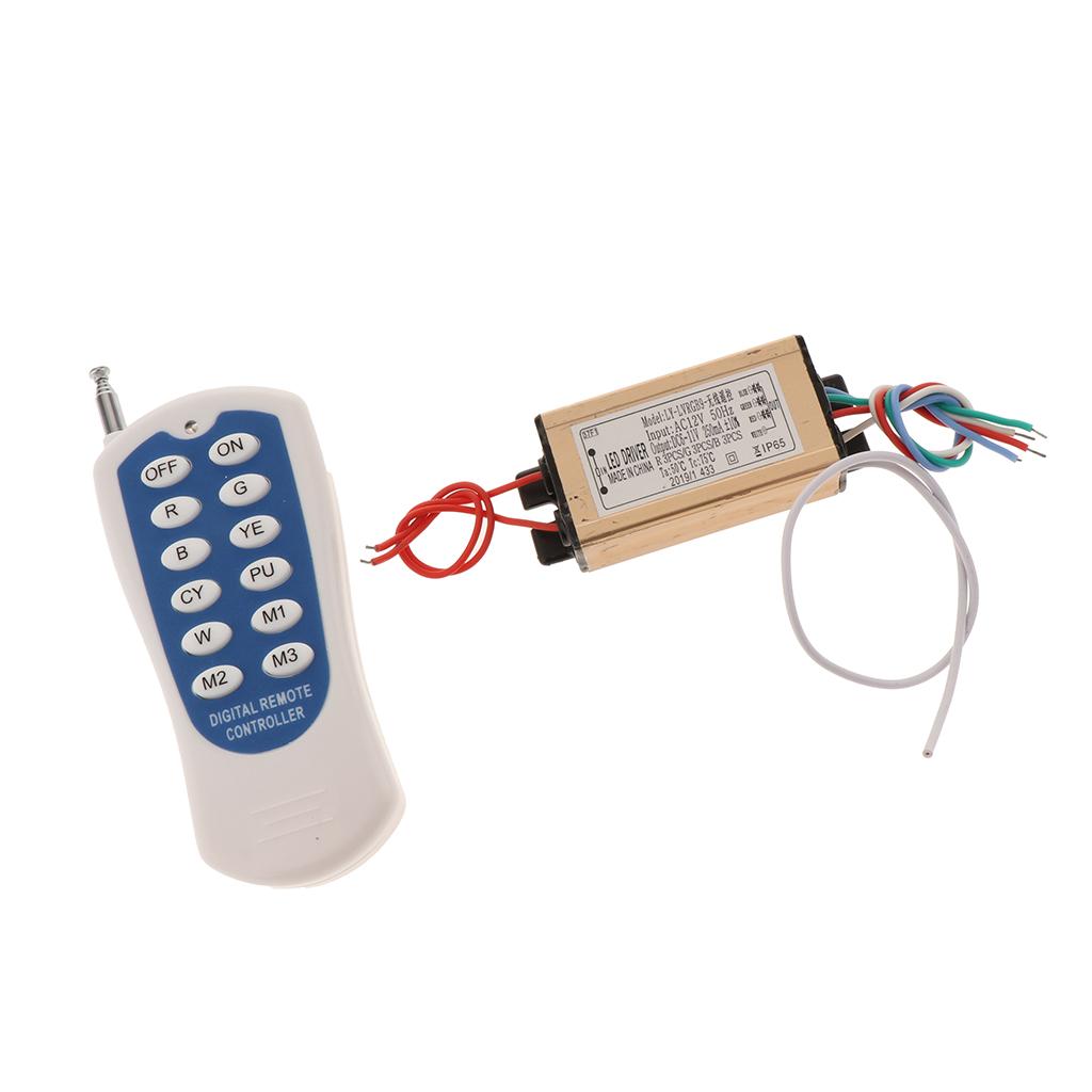 AC12-24V 3-18W Điều Khiển từ xa Đèn RGB Lái Xe Chống Nước Cấp Nguồn ĐÈN LED