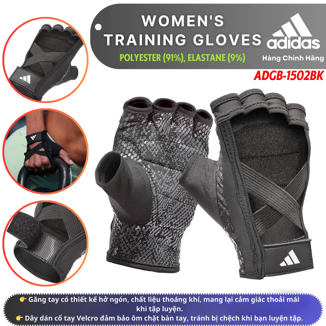 Găng Tay Thể Thao ADIDAS ADGB-1502BK Women's Training Gloves (Dành Cho Phái Nữ)