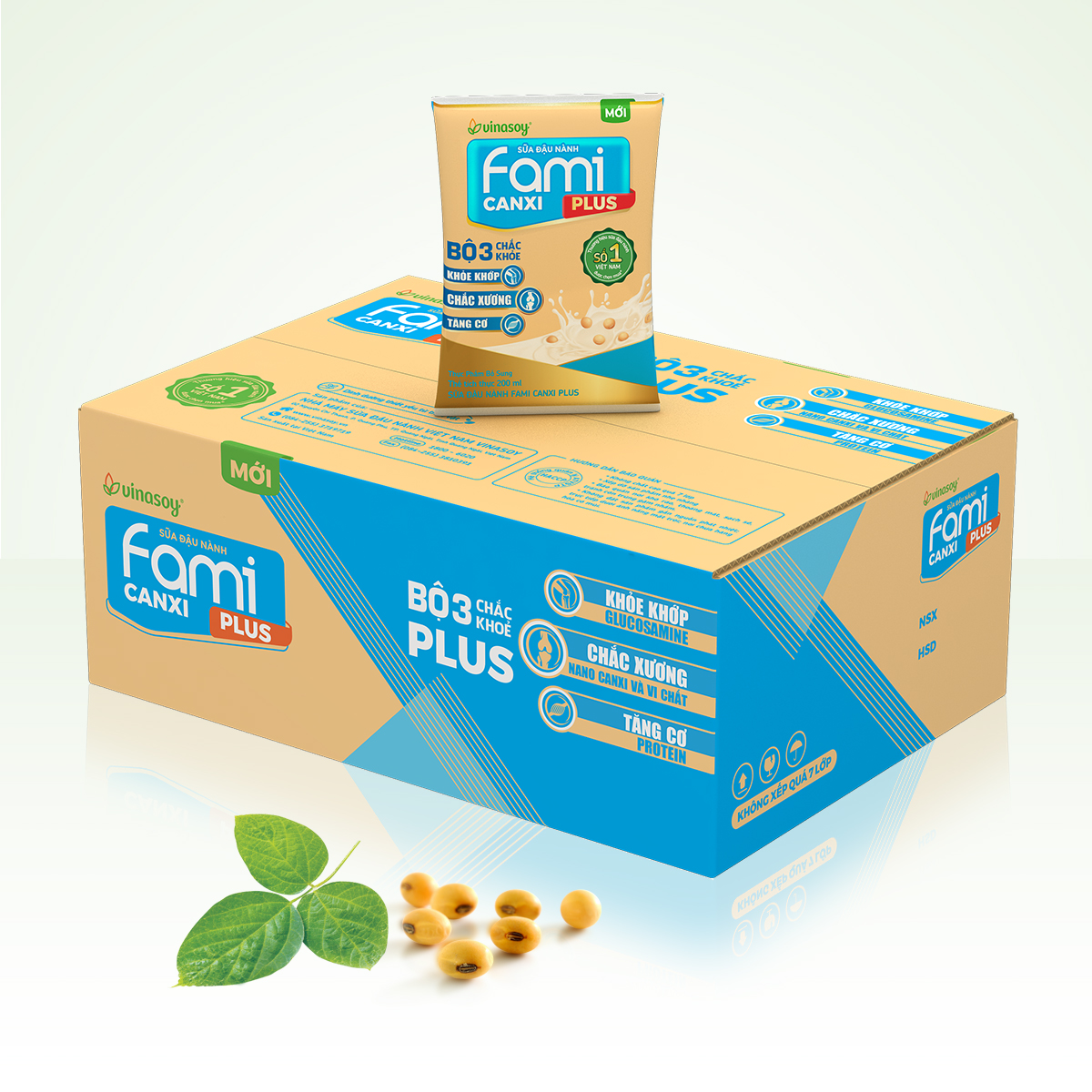 Thùng sữa đậu nành Fami Canxi Plus bịch