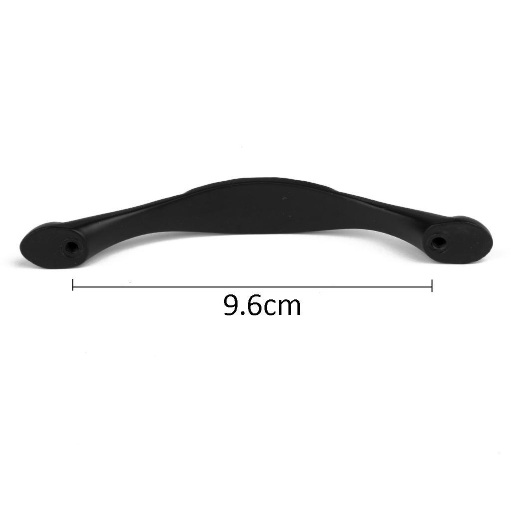 12.3 x 1.7cm Cabinet Door Drawer Bin Handle Pull Knob Hardware Black