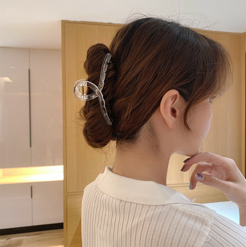 Kẹp tóc, cặp tóc nữ càng cua hàn quốc nhẹ nhàng KT18 - Nâu Trong