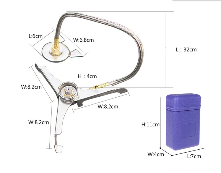 Bộ chuyển đổi đầu nối Bình gas Cắm trại dã ngoại Bộ chia adapter dùng cho bình gas dài Bếp đốt Đầu đốt