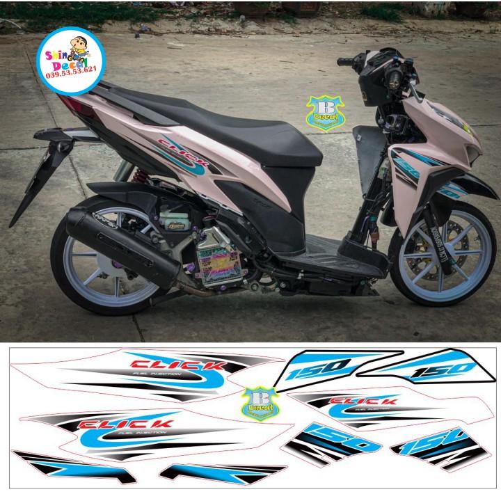Tem rời Click 150 trắng xanh