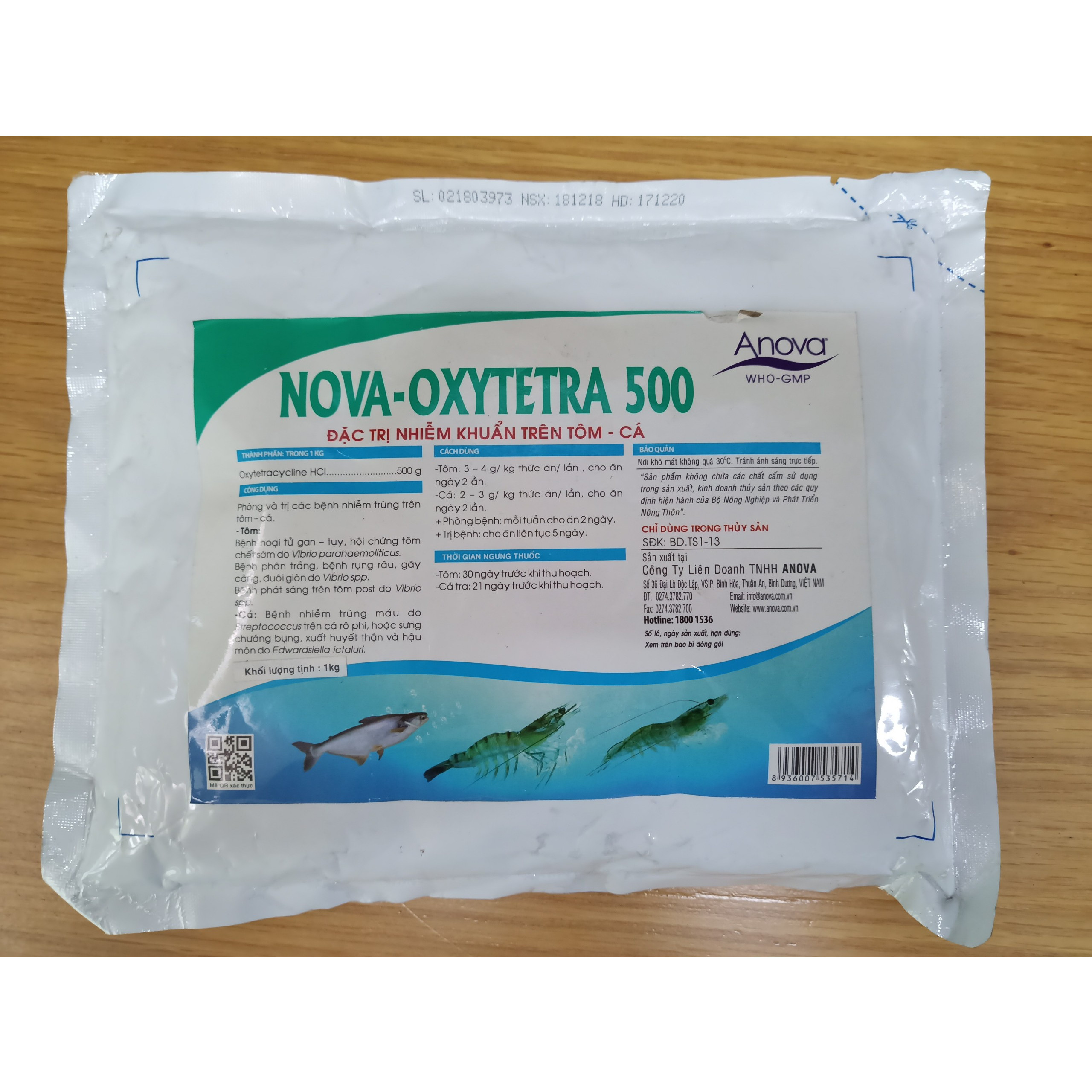 Thuốc Ngăn Ngừa Nhiễm Khuẩn Trên Tôm Cá Nova Oxytetra 500