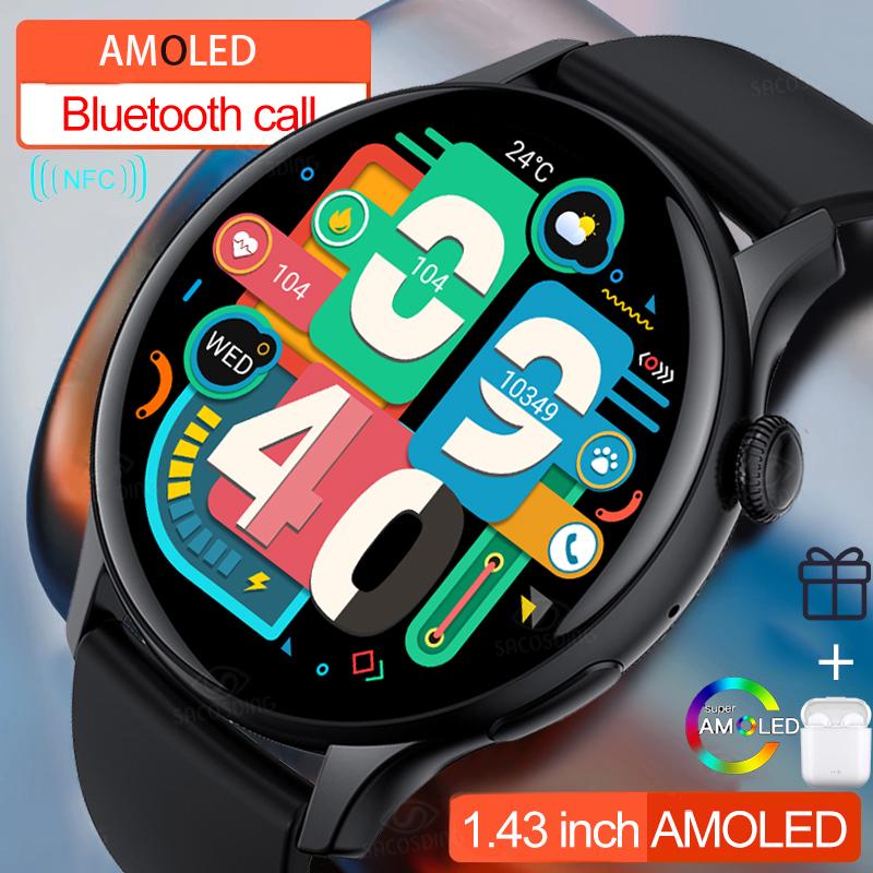 2023 Phụ nữ smartwatch mới 466*466 AMOLED 1.43 "Màn hình HD luôn hiển thị thời gian Bluetooth Gọi IP68 WaterProof Sports SMART WATCH