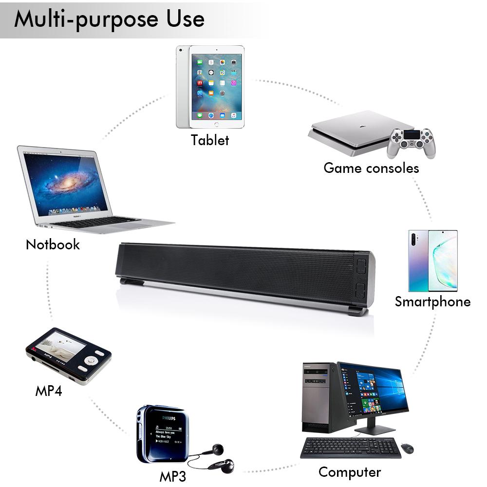 20W Soundbar TV Loa Di Động Không Dây Bluetooth 5.0 HiFi Loa Siêu Trầm 3D Âm Thanh Nổi Có Điều Khiển Từ Xa Hỗ Trợ TF AUX Color: BS-28D