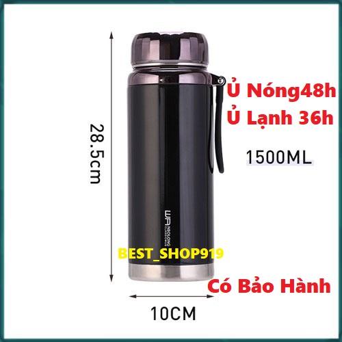 Bình Giữ Nhiệt Kim Cương Nóng Lạnh Chất Liệu inox 304 Cao Cấp, Bình Giữ Nhiệt 24h Đựng Nước Thể Tích 1500ML