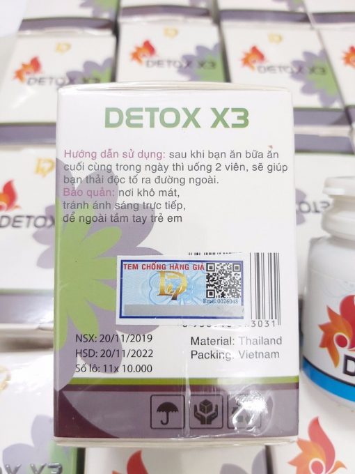 DETOX X3 hỗ trợ giảm cân với 100% thảo dược thiên nhiên - Có tem chống hàng giả - Hộp quà tặng cho mọi nhà