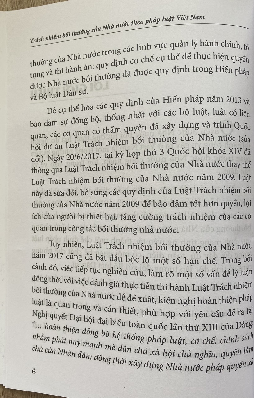 Trách nhiệm bồi thường của Nhà nước theo pháp luật Việt Nam