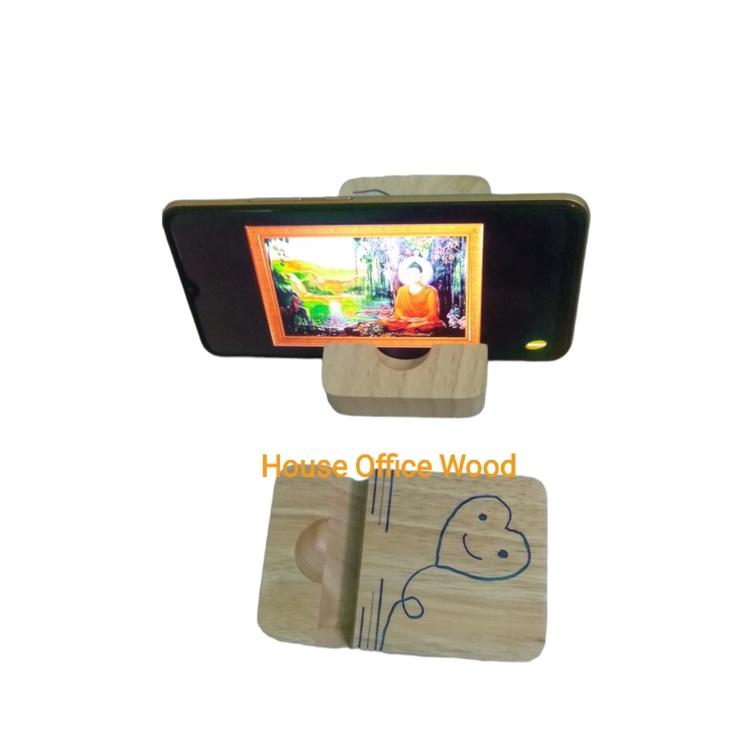 Đế điện thoại gỗ, giá để điện thoại House Office Wood Kích thước Rộng 7x Dài 11x Dầy 2,5cm