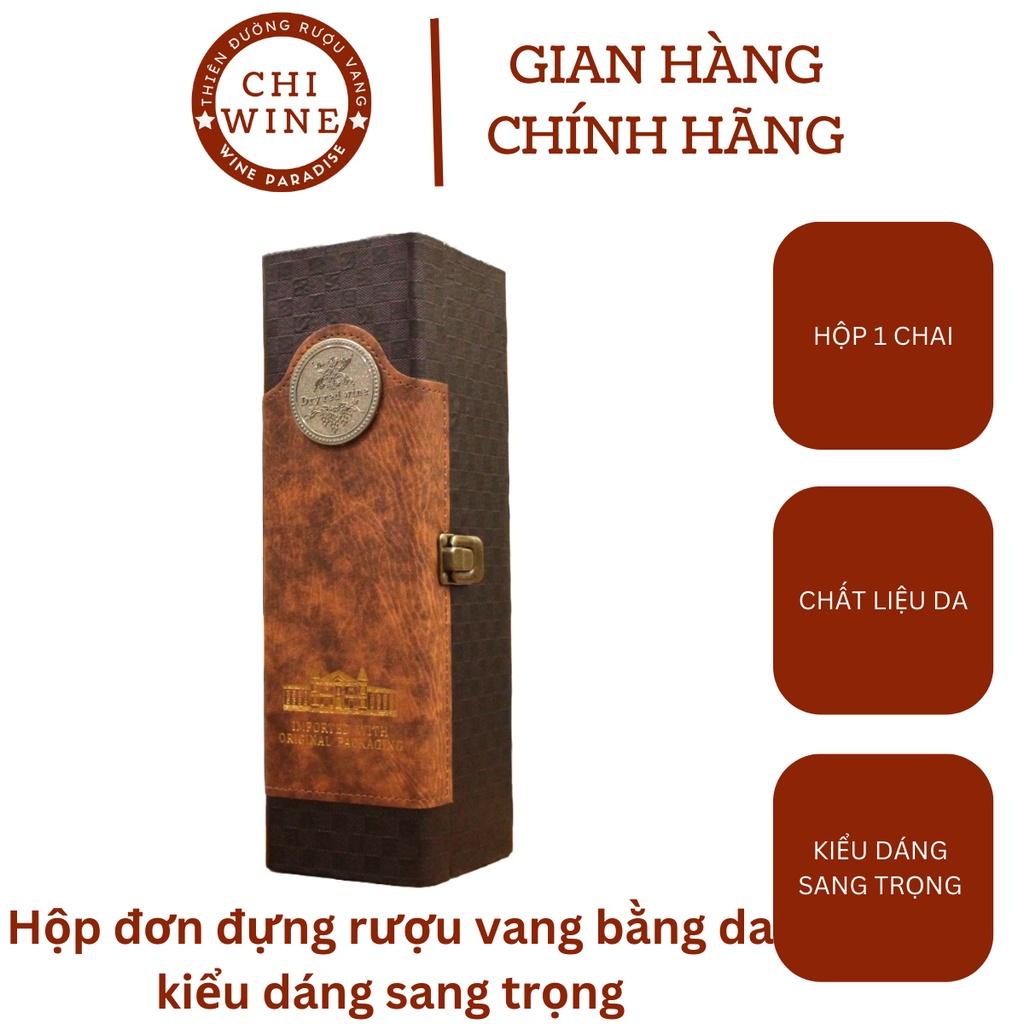 Hộp đơn đựng rượu vang bằng da kiểu dáng sang trọng